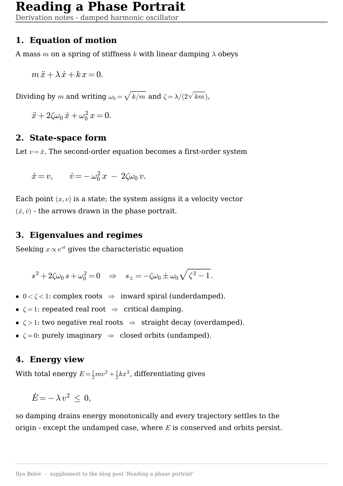 Preview of Damped oscillator — full derivation